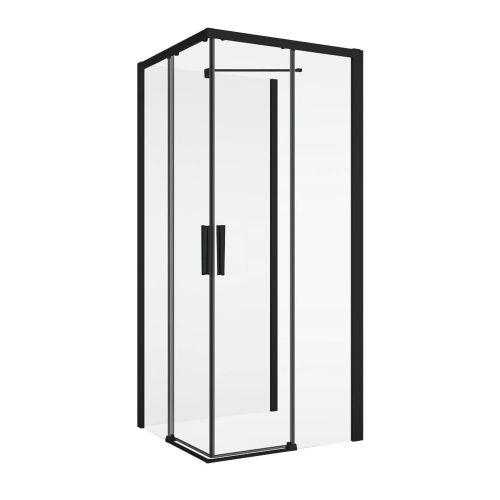 Sanswiss Divera kabina trójścienna 100x100x100cm, profil czarny mat, szkło bezbarwne D22SE2B1000607+D22F11000607+D22EV1.06.500