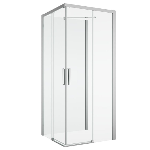 Sanswiss Divera kabina trójścienna 100x100x100cm, profil srebrny połysk, szkło bezbarwne D22SE2B1005007+D22F11005007+D22EV1.50.500