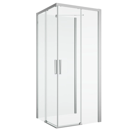Sanswiss Divera kabina trójścienna 100x100x100cm, profil srebrny połysk, szkło bezbarwne D22SE2B1005007+D22F11005007+D22EV1.50.500
