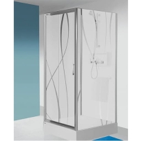 Sanplast TX5b kabina trójścienna prostokątna 75x90x75cm, szkło ze wzorem W15, profile srebrne błyszczące 600-271-1100-2-1300-38-231