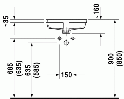 Duravit Vero umywalka wpuszczana w blat 43x31,5cm 0330430000