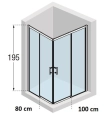 Novellini Kali A-H Nero kabina prostokątna 100x80cm KALIAH76L96L-1H