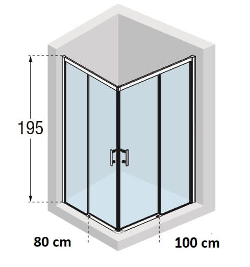 Novellini Kali A-H Nero kabina prostokątna 100x80cm KALIAH76L96L-1H