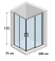 Novellini Kali A-H Nero kabina prostokątna 100x75cm KALIAH71L96L-1H