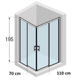 Novellini Kali A-H Nero kabina prostokątna 110x70cm KALIAH66L106L-1H