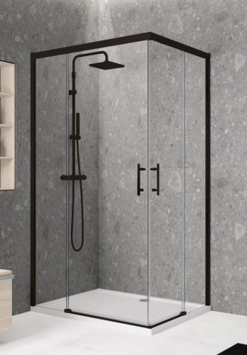 Novellini Kali A-H Nero kabina prostokątna 110x75cm KALIAH71L106L-1H