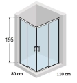 Novellini Kali A-H Nero kabina prostokątna 110x80cm KALIAH76L106L-1H