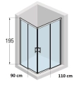 Novellini Kali A-H Nero kabina prostokątna 110x90cm KALIAH86L106L-1H