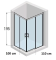 Novellini Kali A-H Nero kabina prostokątna 110x100cm KALIAH96L106L-1H
