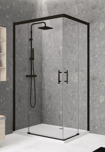 Novellini Kali A-H Nero kabina prostokątna 120x80cm KALIAH76L116L-1H