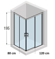 Novellini Kali A-H Nero kabina prostokątna 120x80cm KALIAH76L116L-1H