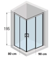 Novellini Kali A-H Nero kabina prostokątna 90x80cm KALIAH76L86L-1H