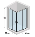 Novellini Kali A-H Nero kabina prostokątna 80x70cm KALIAH66L76L-1H
