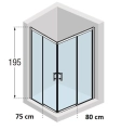 Novellini Kali A-H Nero kabina prostokątna 80x75cm KALIAH71L76L-1H