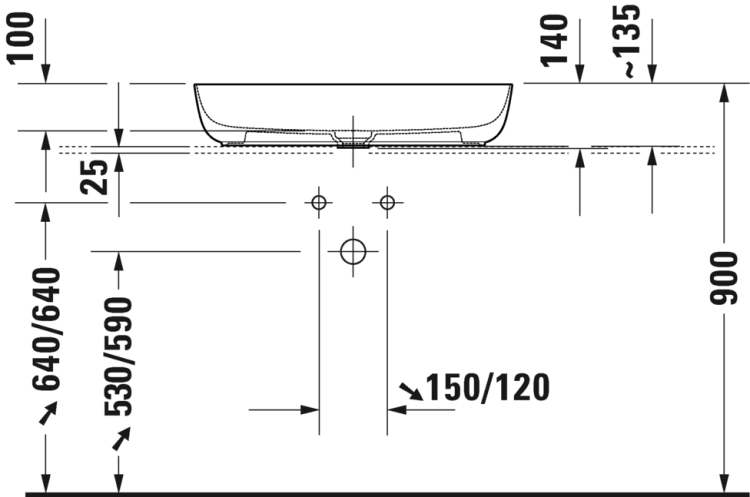 Duravit Luv umywalka nablatowa 70x40cm, biała 0379700000