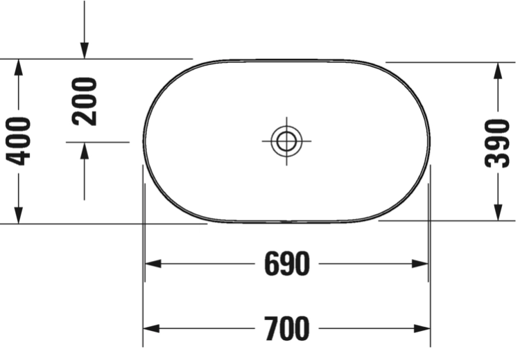 Duravit Luv umywalka nablatowa 70x40cm, biała 0379700000