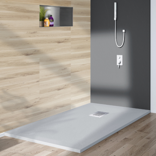 Balneo Stone Tray brodzik prostokątny 80x140x2,5cm, jasnoszary STFLG8014025