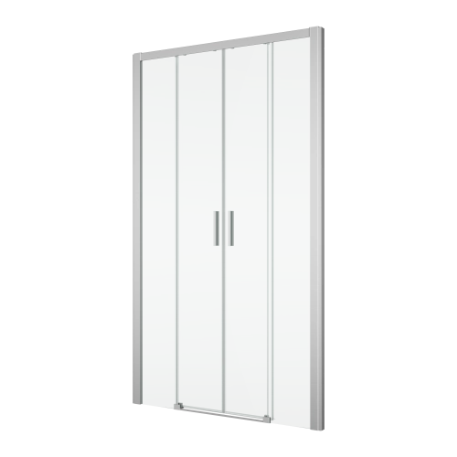 Sanswiss Top-Line S, na wymiar, drzwi przesuwne czteroczęściowe, profile srtebrny połysk, szkło bezbarwne TLS4SM15007