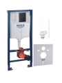 GROHE Rapid SL stelaż do miski podwieszanej zestaw 5:1, przycisk Skate Cosmopolitan czarny mat 1000045