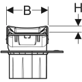 B - 44 mm, H - 10 mm