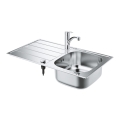 GROHE K200 zestaw: zlewozmywak wpuszczany w blat 86x50cm z baterią Eurosmart, stal nierdzewna/chrom 31565SD1
