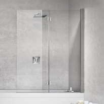 Novellini Young 2.0 parawan nawannowy 2-częściowy 120x150cm, prawy, profil srebrny, szkło bezbarwne Y21BSV120D-1B