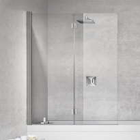 Novellini Young 2.0 parawan nawannowy 2-częściowy 120x150cm, lewy, profil srebrny, szkło bezbarwne Y21BSV120S-1B