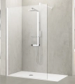 Novellini Kuadra H ścianka prysznicowa 90cm(87-90cm), szkło bezbarwne, profile biały mat KUADH90-1U