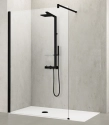 Novellini Kuadra H ścianka prysznicowa 110cm(107-110cm), czarny mat KUADH110-1H