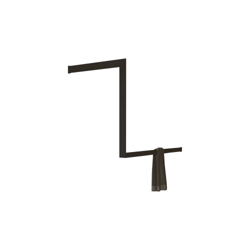 Novellini Kuadra H Kit Frame zestaw z relingiem na ręcznik, mocowanie do ściany, prawy, czarny mat R80KUFRE10D-H