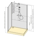 Sanswiss Modul 1200 kabina czterościenna prostokątna 120x80cm, wariant 3, wersja montażu narożnik 21283S3.2.40.07