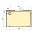 Sanswiss Modul 1200 kabina czterościenna prostokątna 120x80cm, wariant 3, wersja montażu narożnik 21283S3.2.40.07