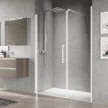 Novellini Young 2.0 G+F in line drzwi prysznicowe skrzydłowe 180cm(177-181cm), profil biały mat, szkło bezbarwne Y2GFL177-1U