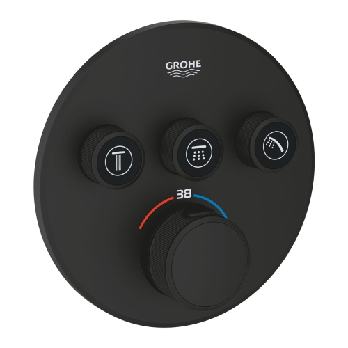 GROHE Grohtherm SmartControl bateria termostatyczna do obsługii 3 wyjść, element zewnętrzny, phantom black 29508KF0