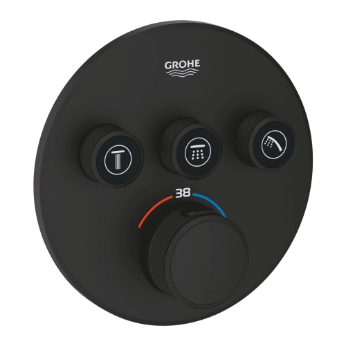 GROHE Grohtherm SmartControl bateria termostatyczna do obsługii 3 wyjść, element zewnętrzny, phantom black 29508KF0