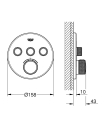 GROHE Grohtherm SmartControl bateria termostatyczna do obsługii 3 wyjść, element zewnętrzny, phantom black 29508KF0