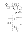 GROHE Essence New bateria natryskowa ścienna, phantom black 25252KF1