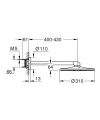 GROHE Rainshower SmartActive 310 deszczownica z ramieniem 430 mm, 2 strumienie, phantom black 22123KF0