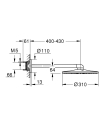 GROHE Rainshower SmartActive 310 deszczownica z ramieniem 430 mm, 2 strumienie, phantom black 22123KF0
