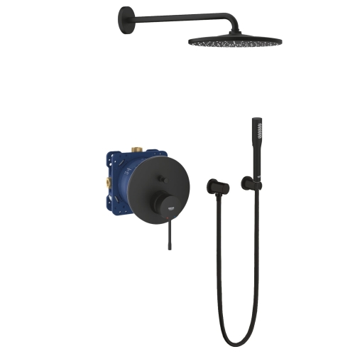 GROHE Essence komplet prysznicowy z deszczownicą, phantom black 24167KF1-01