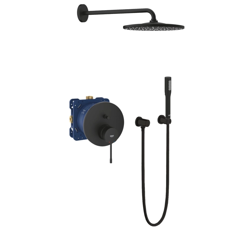 GROHE Essence komplet prysznicowy z deszczownicą, phantom black 24167KF1-01