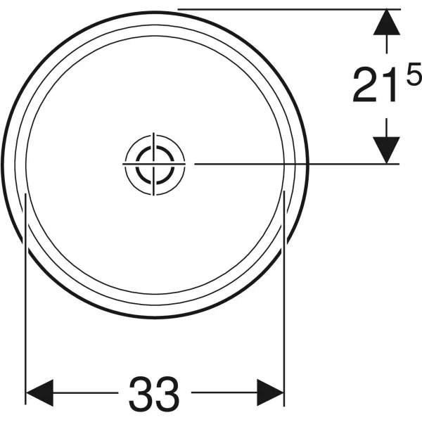 GEBERIT VariForm umywalka podblatowa ø33cm, biała, szkliwiony spód, bez przelewu 500.747.01.2