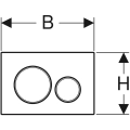 B - 246 mm, H - 164 mm