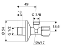 Schell Comfort zawór kątowy 1/2"x3/8'' GZ GZ 052120699