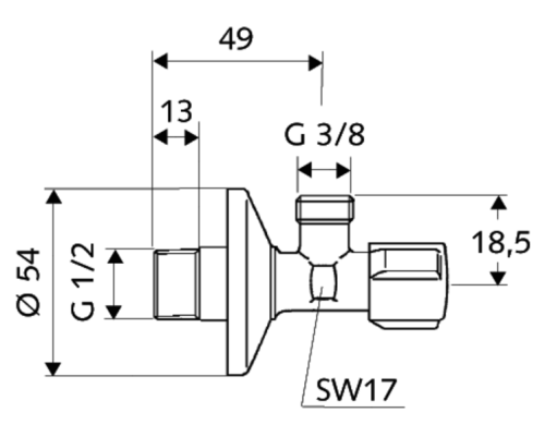 Schell Comfort zawór kątowy 1/2"x3/8'' GZ GZ 052120699