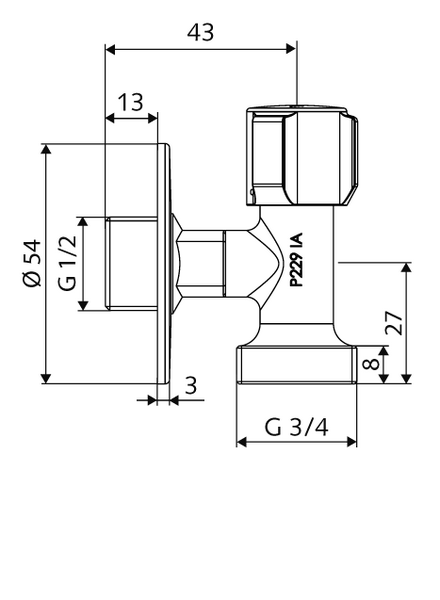 Schell Comfort zawór kątowy 1/2"x3/4'' GZ GZ 054400699