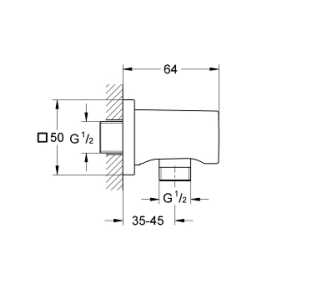 GROHE Rainshower kolanko wypływu, chrom 27076000