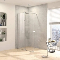 Huppe Xtensa Pure ścianka Walk-In typ 160(138,8-160cm), lewe, profile srebrny połysk, szkło bezbarwne AP, XT0107.069.322
