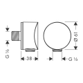 HansGrohe FixFit S przyłącze węża natryskowego, chrom 26453000