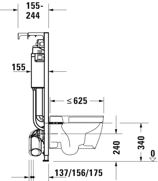 Duravit DuraSystem Standard stelaż do WC h-1148mm WD1011000000